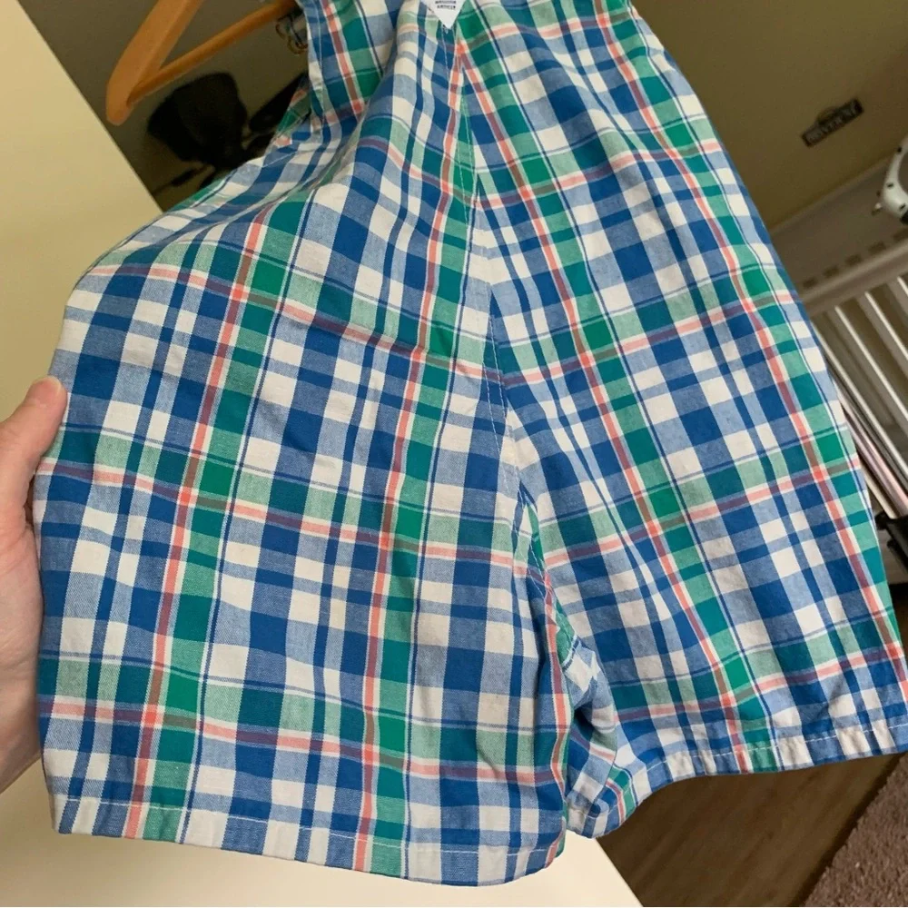 Vintage OshKosh Plaid Shortalls Overalls 4T